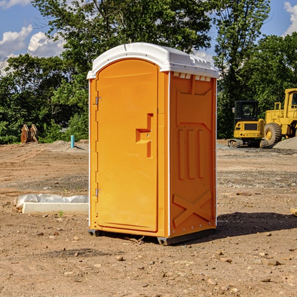 how often are the portable restrooms cleaned and serviced during a rental period in Wilcox NE